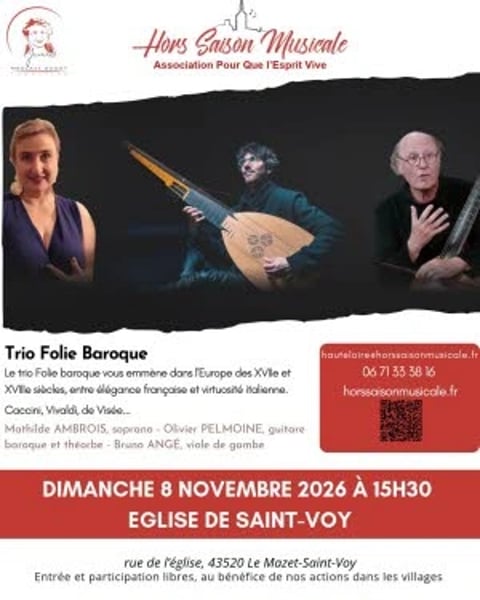 Le trio Folie Baroque en concert